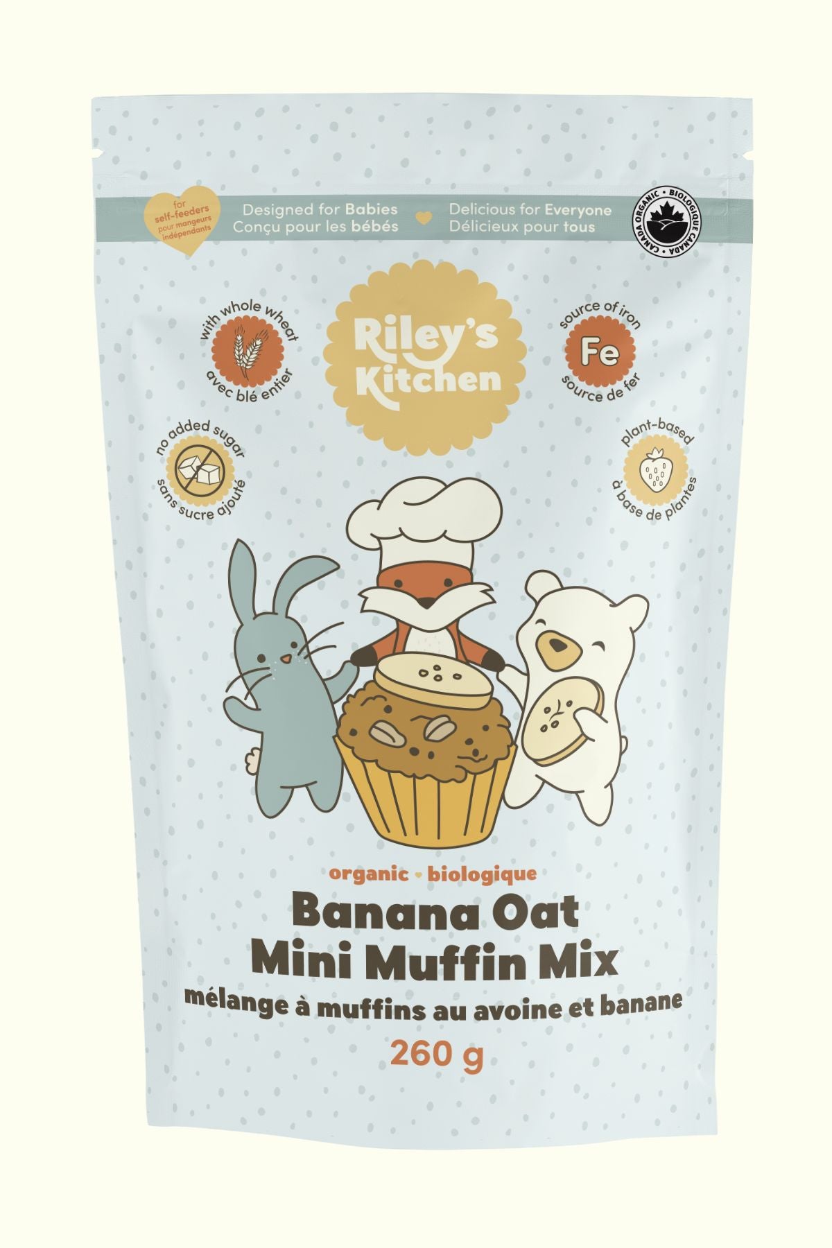 banana Oat Mini Muffin Mix head on